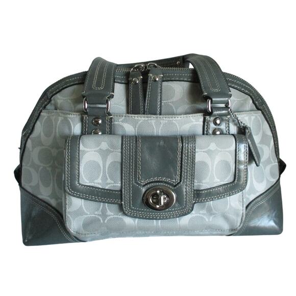 Coach Women's Gray Medium Handbag Zipper & Pockets - Picture 1 of 7